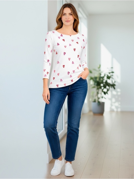 Joules Tops - JOULES Harbour Print Cream Hearts Top!